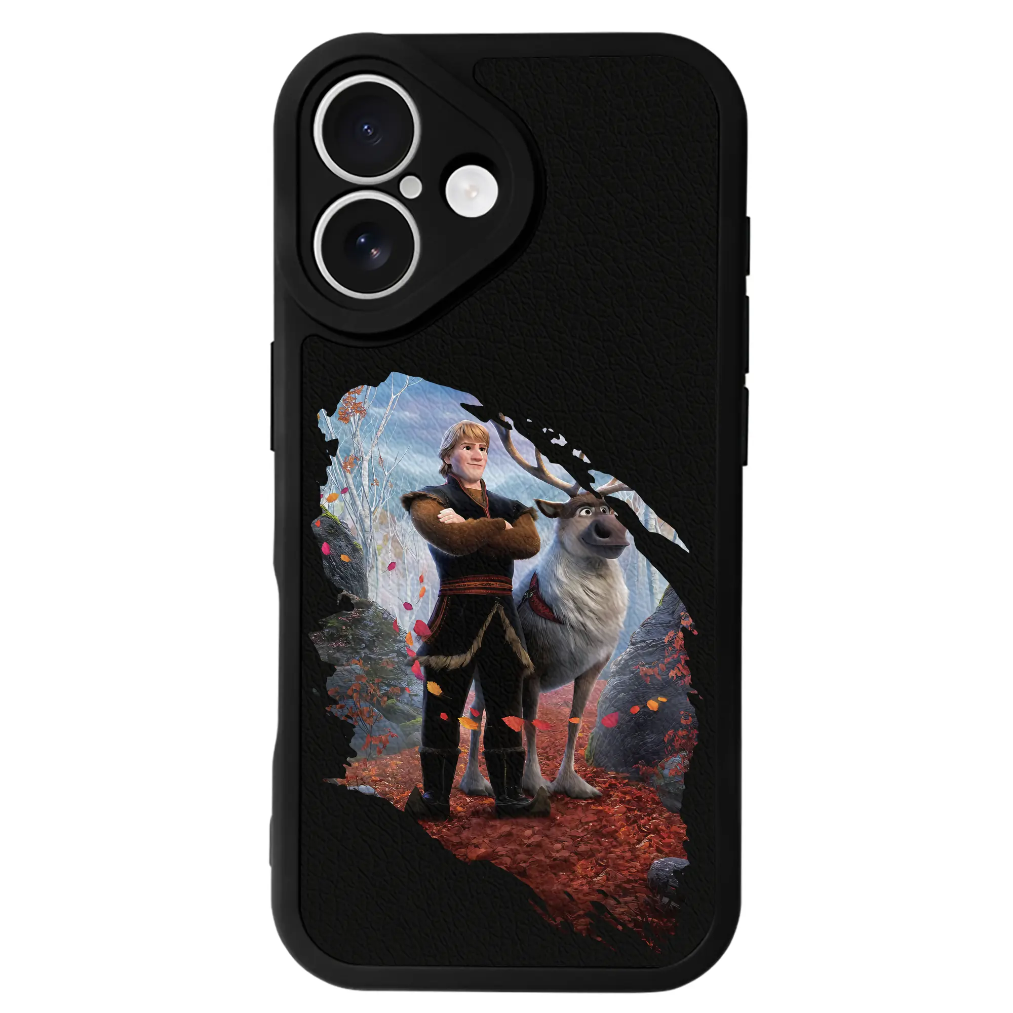 アナと雪の女王(Frozen) グッズ クリストフ(Kristoff) - IPhone 16シリーズ対応 ・ シリコンスマホケース ・ レザー調 ・ 高精度フィット ・ 耐衝撃 ・ ワイヤレス充電対応 ・ 精密カット